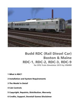 Budd RDC (Rail Diesel Car) Boston & Maine RDC-1, RDC-2, RDC-3, RDC-9 for DTG Train Simulator 2015 by VNHRR