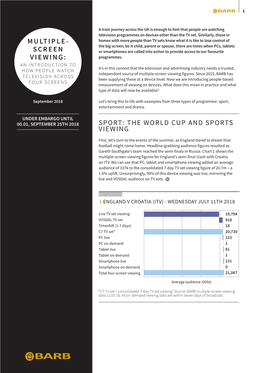 The World Cup and Sports Viewing Multiple