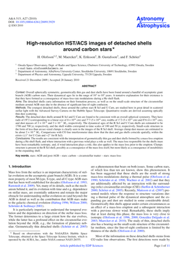 High-Resolution HST/ACS Images of Detached Shells Around Carbon Stars*