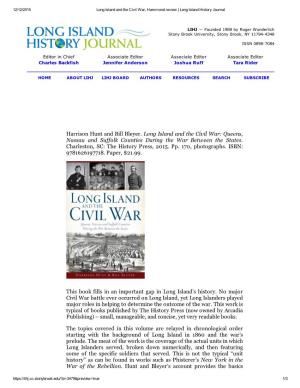 Harrison Hunt and Bill Bleyer. Long Island and the Civil War: Queens, Nassau and Suffolk Counties During the War Between the States