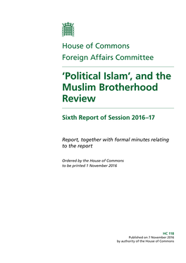 'Political Islam', and the Muslim Brotherhood Review