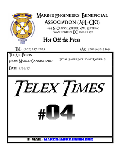 M.E.B.A. Telex Times for January 26, 2017