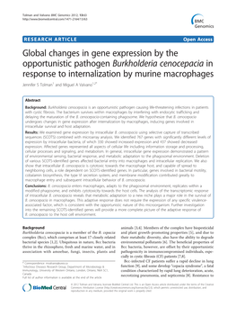 Global Changes in Gene Expression by the Opportunistic Pathogen