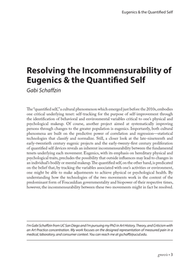 Resolving the Incommensurability of Eugenics & the Quantified Self
