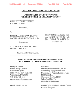 USCA Case #20-1145 Document #1881108 Filed: 01/21/2021 Page 1 of 43