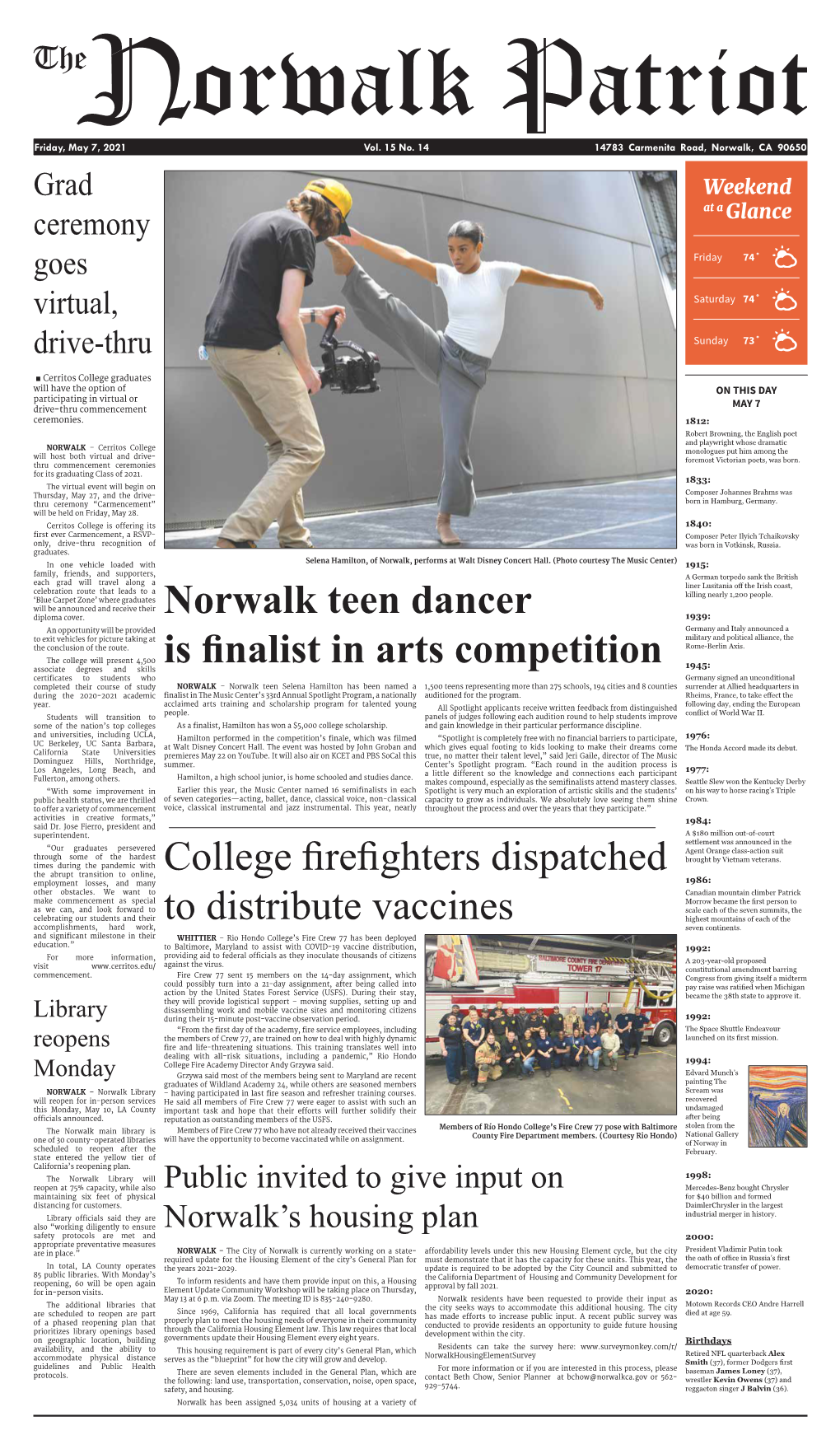 Norwalk Teen Dancer Is Finalist in Arts Competition College Firefighters