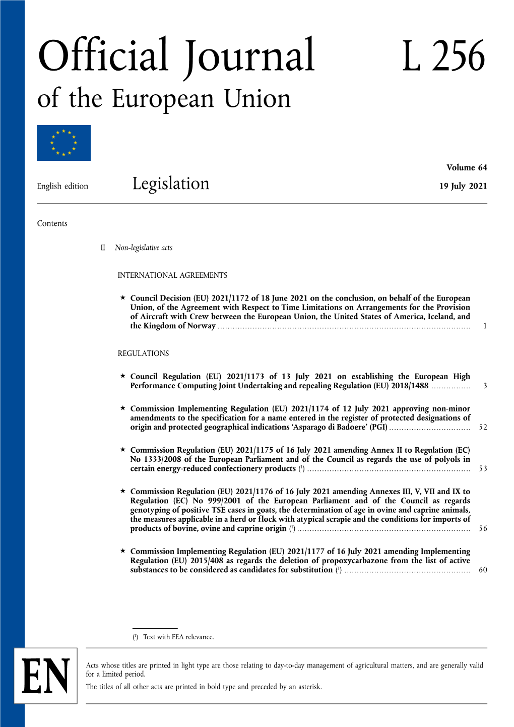 Official Journal L 256 of the European Union