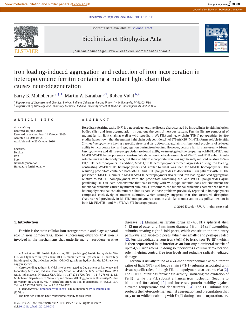 Iron Loading-Induced Aggregation and Reduction of Iron Incorporation in Heteropolymeric Ferritin Containing a Mutant Light Chain That Causes Neurodegeneration