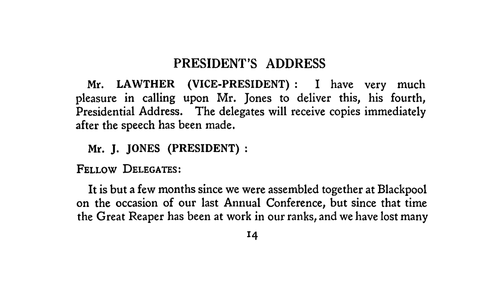 1938 Presidents Address