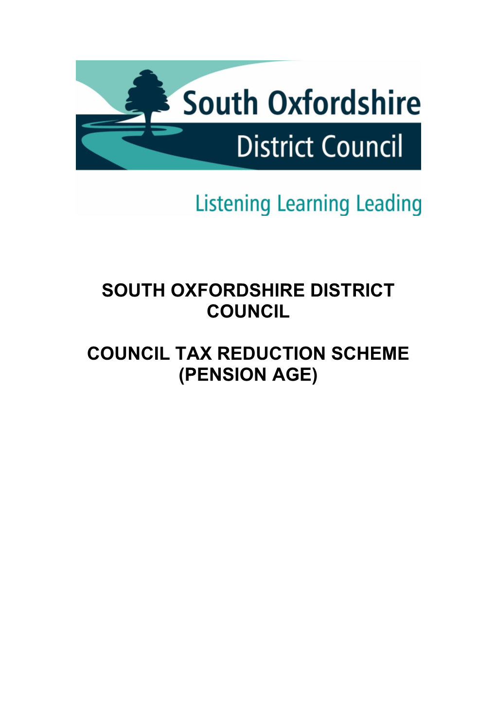 Council Tax Reduction Scheme Policy – for People of Pension
