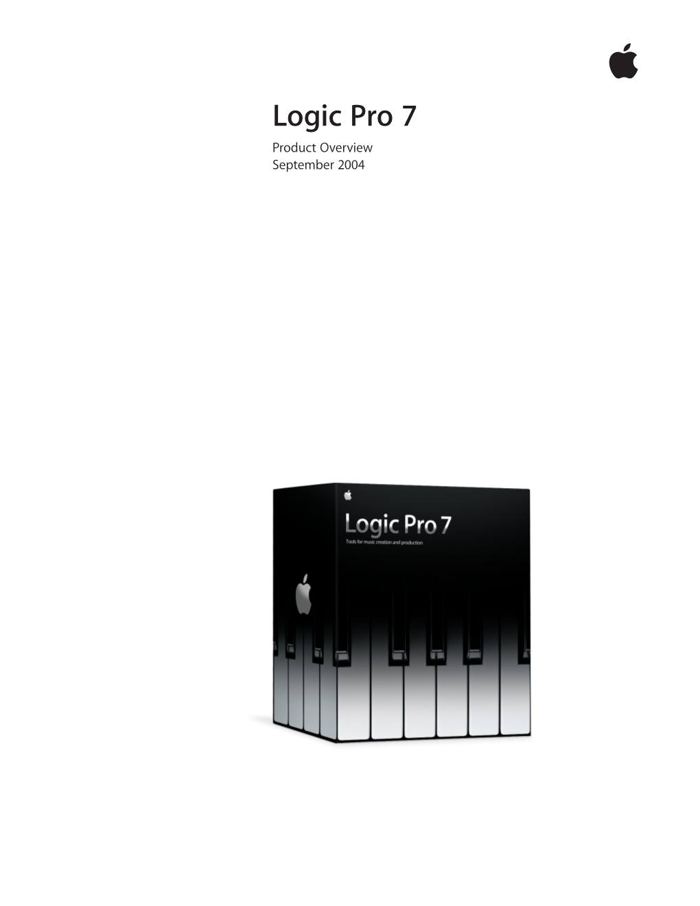 Logic Pro 7 Product Overview September 2004 Product Overview 2 Logic Pro 7