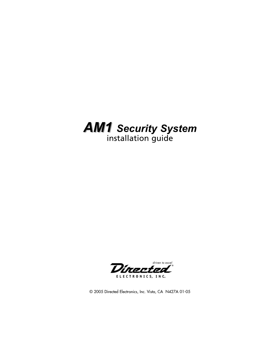 AM1 Security System Installation Guide