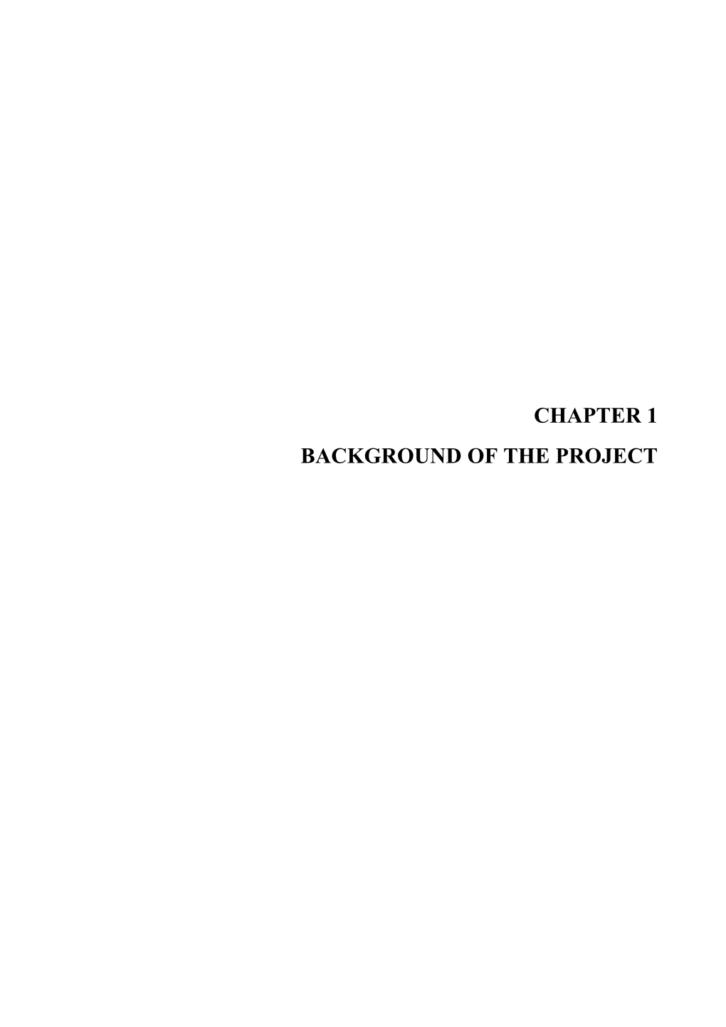 Chapter 1 Background of the Project