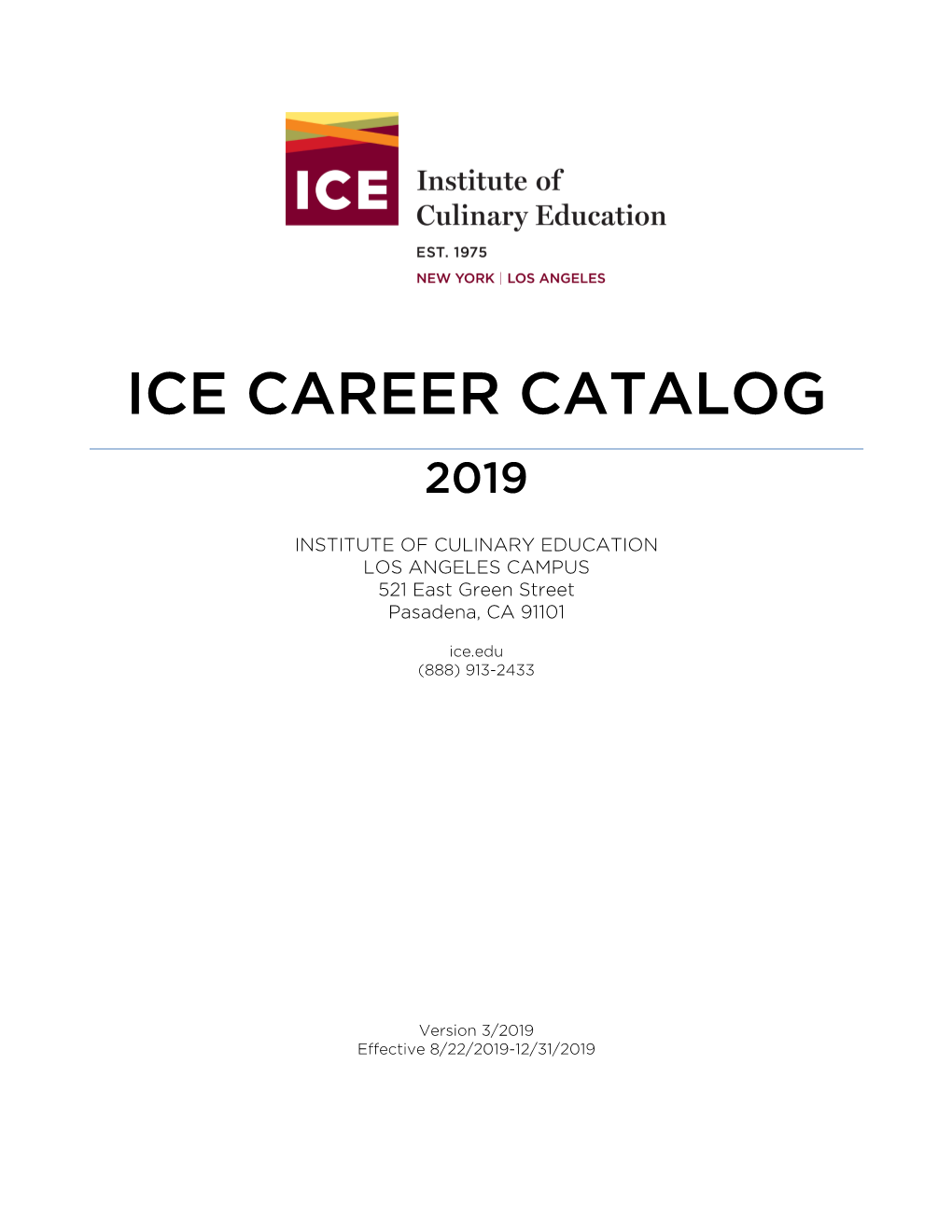 Ice Career Catalog