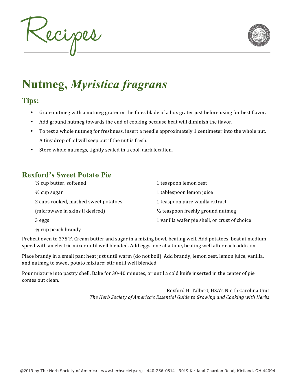 Nutmeg, Myristica Fragrans Tips