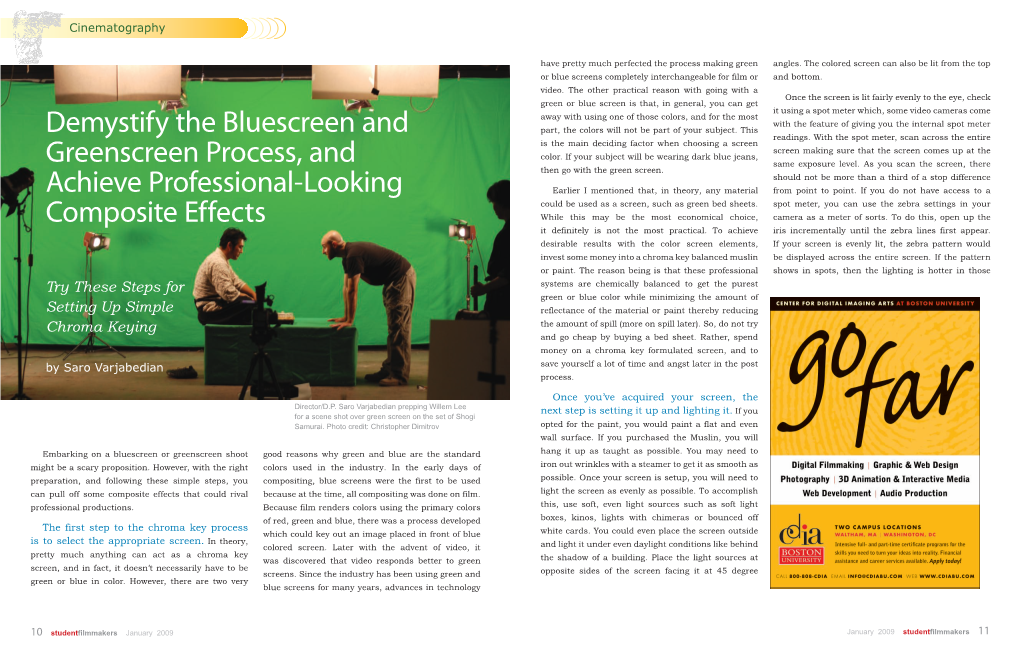 Demystify the Bluescreen and Greenscreen Process, and Achieve Professional-Looking Composite Effects