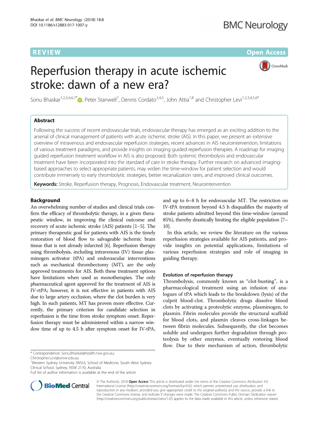 Reperfusion Therapy in Acute Ischemic Stroke