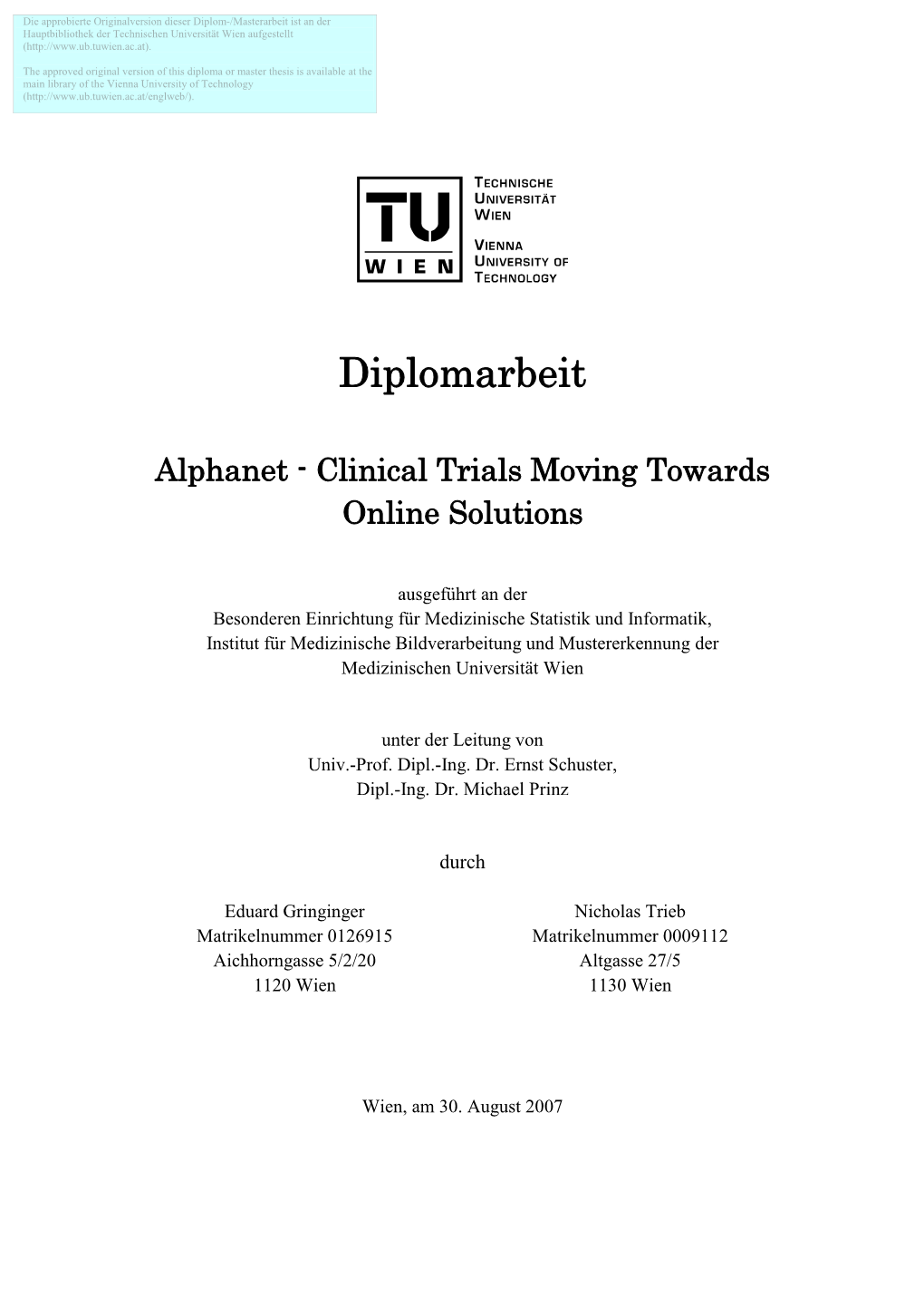 Diplomarbeit