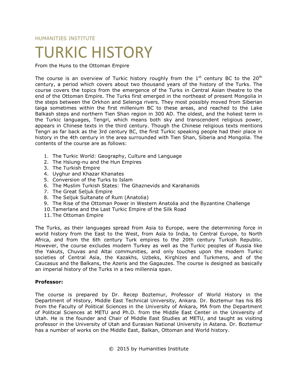 TURKIC HISTORY from the Huns to the Ottoman Empire