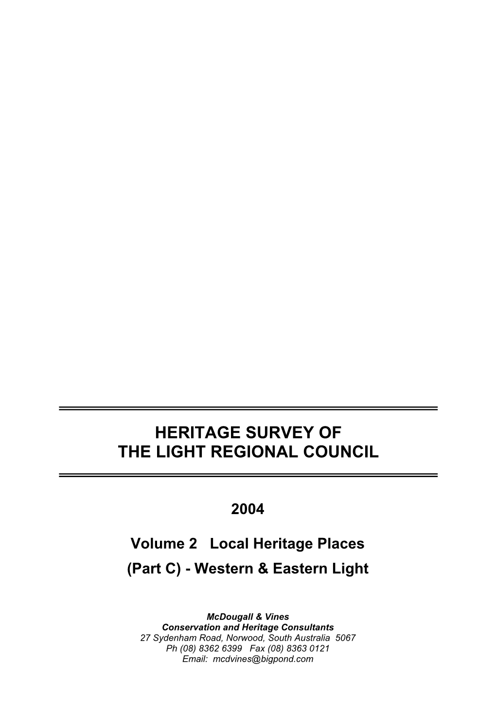 Heritage Survey of the Light Regional Council