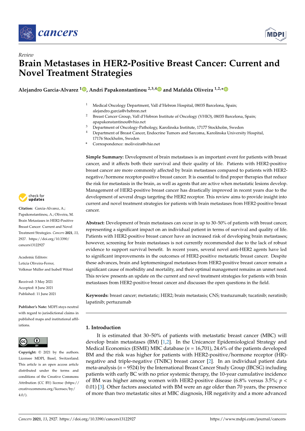 Brain Metastases in HER2-Positive Breast Cancer: Current and Novel Treatment Strategies