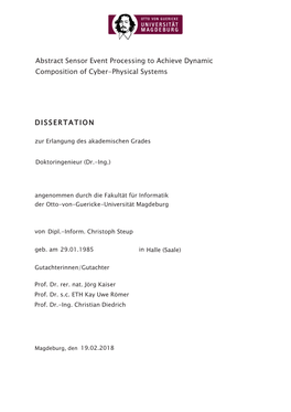 Abstract Sensor Event Processing to Achieve Dynamic Composition of Cyber-Physical Systems