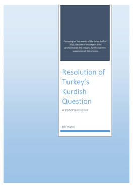 Resolution of Turkey's Kurdish Question