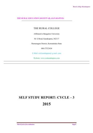 Self Study Report: Cycle – 3 2015