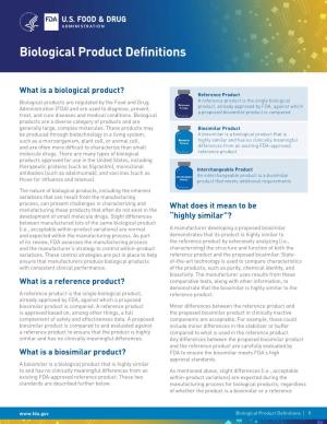 Biological Product Definitions