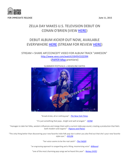 Zella Day Makes Us Television Debut on Conan O'brien