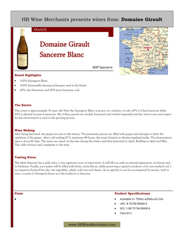 Domaine Girault Sancerre Blanc