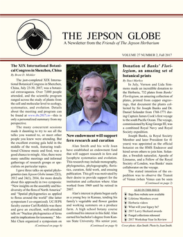 THE JEPSON GLOBE a Newsletter from the Friends of the Jepson Herbarium