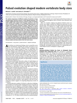 Pulsed Evolution Shaped Modern Vertebrate Body Sizes