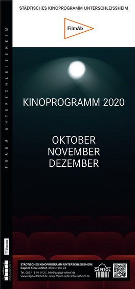 Kinoprogramm 2020 Oktober November Dezember