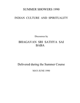 Summer Showers 1990 Bhagavan Sri Sathya Sai