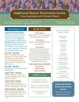 Englewood Historic Preservation Society Mission