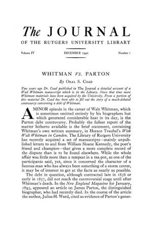 The Journal of the Rutgers University Libraries