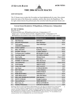 The 2006 Senate Races