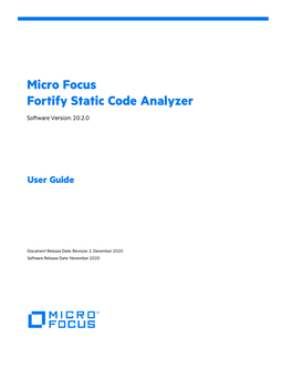 Micro Focus Fortify Static Code Analyzer User Guide, Which Are No Longer Published As of This Release