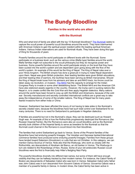 The Bundy Bloodline