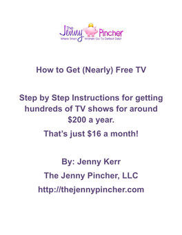 Free TV Step by Step Instructions for Getting