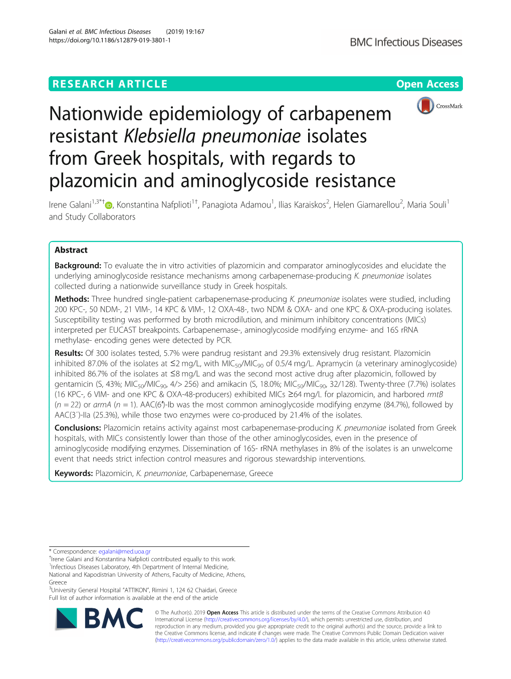 Nationwide Epidemiology of Carbapenem Resistant Klebsiella