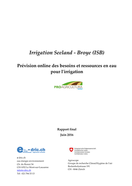 Irrigation Seeland-Broye
