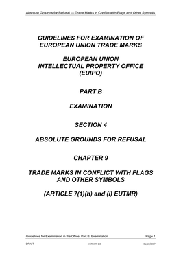 Guidelines for Examination of European Union Trade Marks