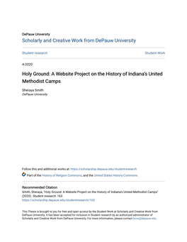 Holy Ground: a Website Project on the History of Indiana's United