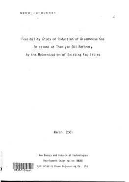 Feasibility Study on Reduction of Greenhouse Gas Emissions at Thanlyin Oil Refinery by the Modernization of Existing Facilities