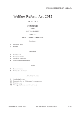 Welfare Reform Act 2012 (C