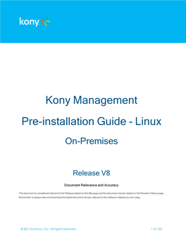 Kony Pre-Install Guide (On-Premise Only)