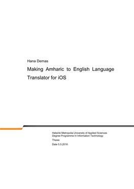 Making Amharic to English Language Translator For