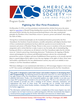 Program Guide 2017 Fighting for Our First Freedoms